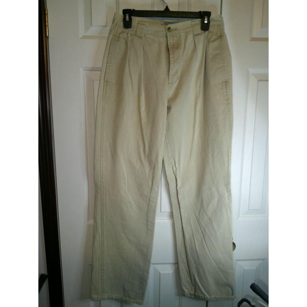 Vintage Larry Mahan Rodeo Ranchwear Khaki Pleated Pants Relaxed Fit Size‎ 32x34